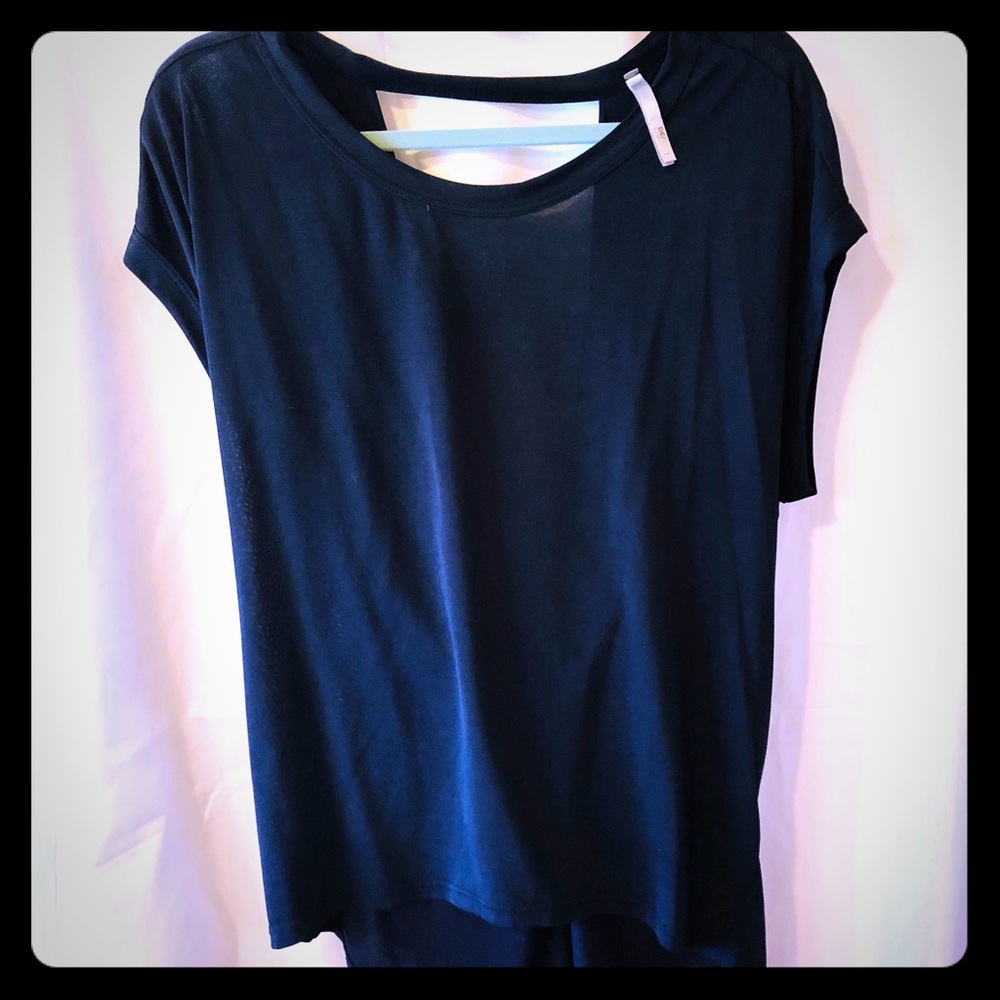Black dolman style tee with draped back